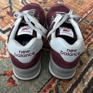 New Balance 574 Red and Gray Sneakers